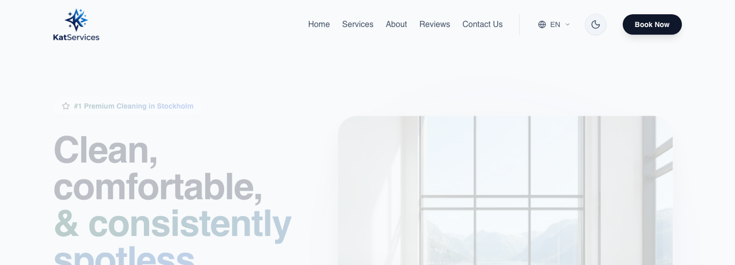 Screenshot of the live KatServices website