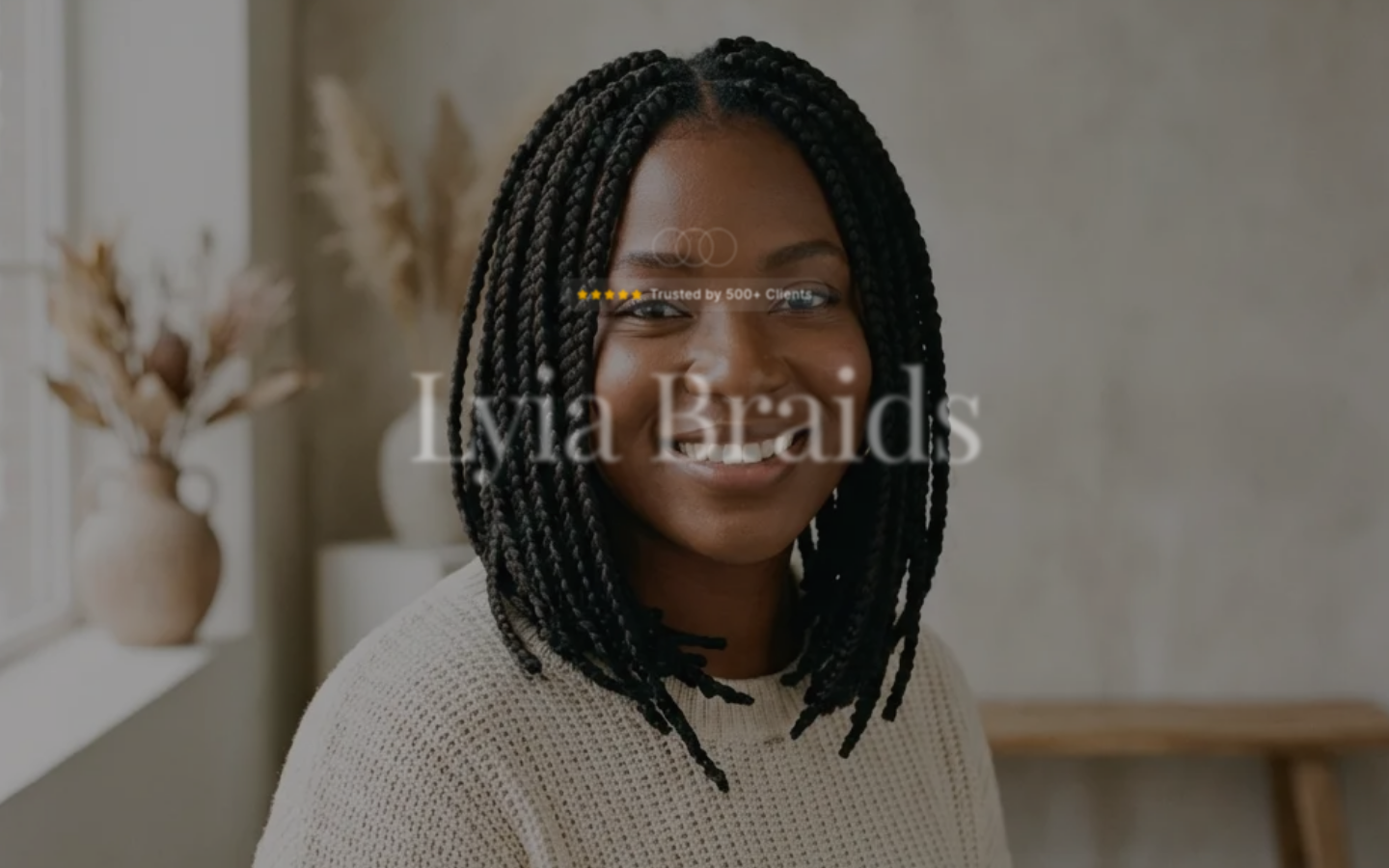 Screenshot of the live Lyia Braids website